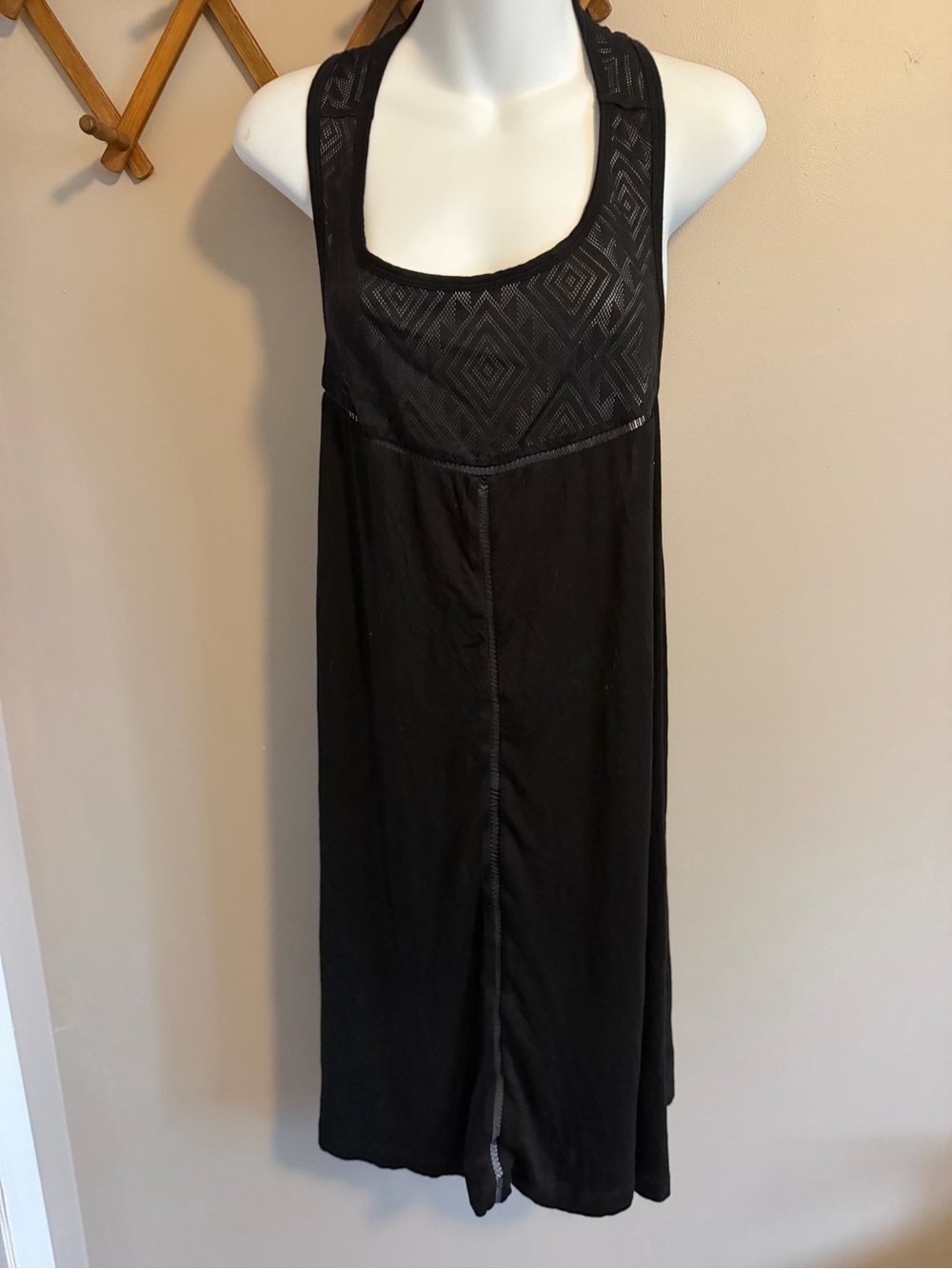 CACTUS Black Mesh Geometric Racerback Swim Cover Up Dress NWT 4X